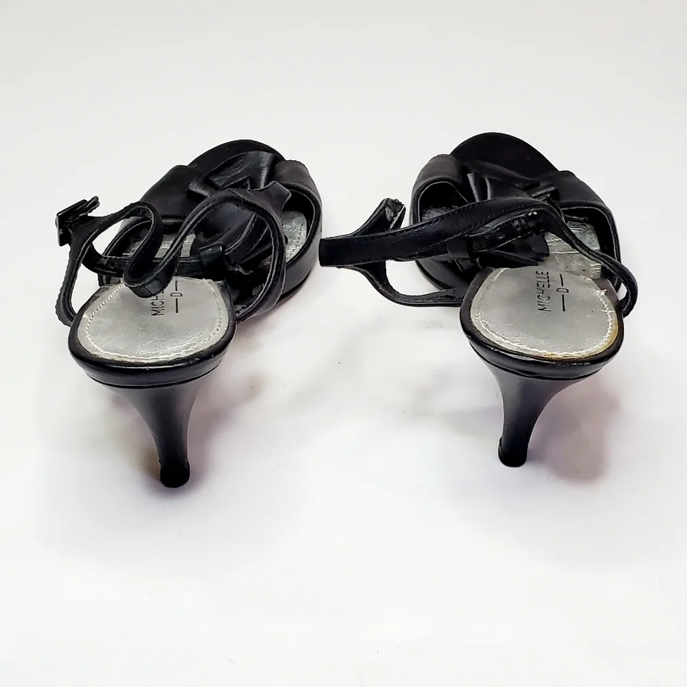 Michelle D Slingback Open Toe Kitten Heels